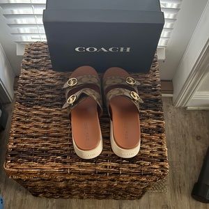 Coach signature slide sandals brand new